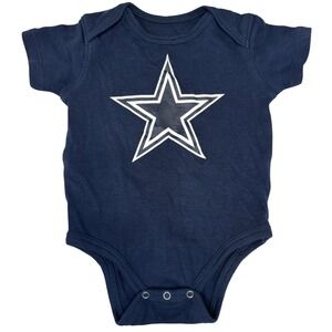 NFL Dallas Cowboys Baby Bodysuit Navy Blue White Star 3-6 Months Short Sleeve